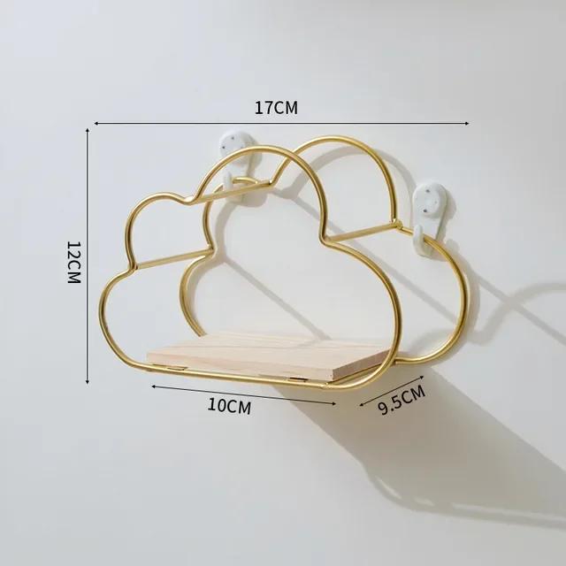 Creative Cloud Iron Shelving Wall Shelf Wooden Clapboard Nordic Style Decoration Children Room Decoration Display Stand Wallet
