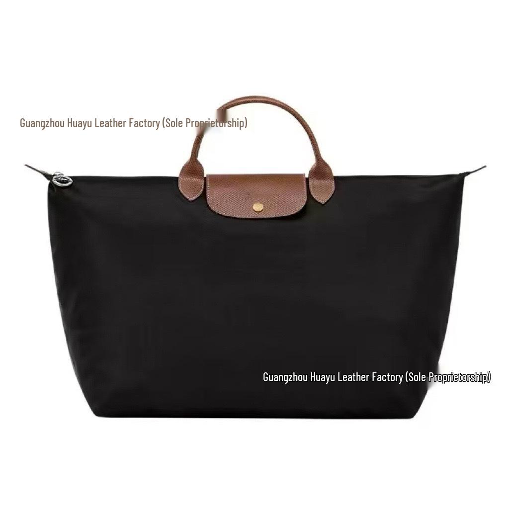 High-Quality Dragon-Inlaid Cowhide Travel Bag: Large, Lightweight, Waterproof Nylon Shoulder Handbag