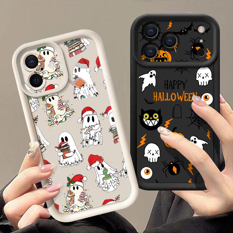 Pumpkin Lantern Ghost Halloween Case For iPhone 18 Pro Max 17 16 15 14 13 Pro Max 17E 16E Shockproof Bumper Soft Silicone Cover