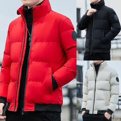 Herren Winter Casual Reißverschlusstasche Daunenjacke Plus Daunen verdickte Manteljacke Tops