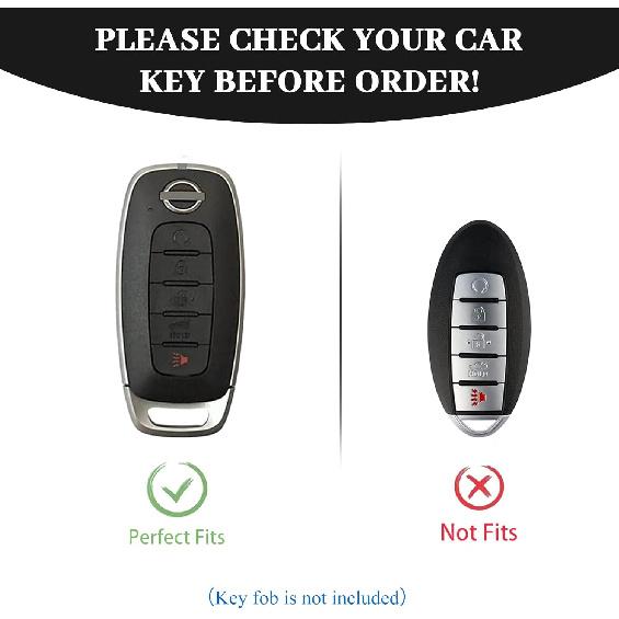 For Nissan Rouge Pathfinder Key Fob Cover, Soft TPU Key Fob Case Full Protector Compatible with  2024 Nissan Rouge Pathfinder 5 Button Smart Remote