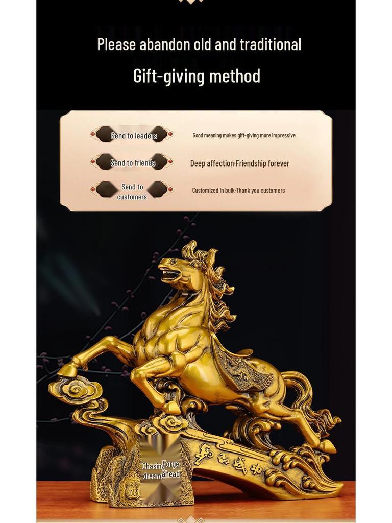 Success Wealth Horse Figurine - Zodiac Horse for Office Desktop or Wine Cabinet Decoration, Perfect Housewarming or Opening Gift