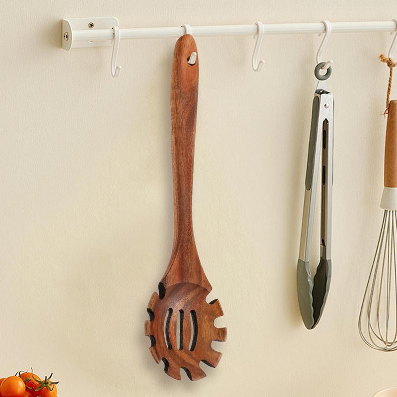 12.6 Inch Wooden Pasta Spoon Kitchen Long Handle Noodle Spoon For Mixing Stirring Tasting And Baking Cooking Pasta Tools