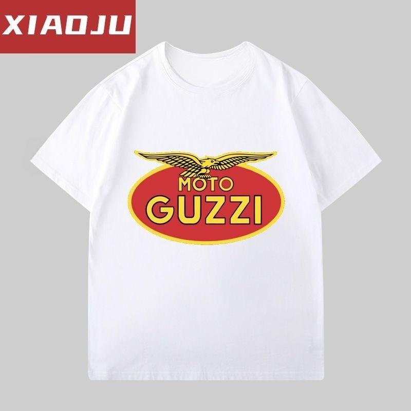 Short Sleeve T-Shirt Men's Trend Brand Personalized Fashion MOTO GUZZI Motorcycle Printed T-Shirt Men's Trend Ins Loose