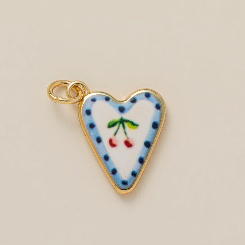 Colorful Dopamine Pendant With Oil Droplets Cute Strawberry Crab Heart Shell Pattern Diy Pendant Charms For Jewelry Making