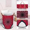 Large Laundry Hamper Basket Red Spider Web Round Collapsible Storage Organizer Bin for Kids, Boys, Nursery, Closet, Bedroom, Playroom, Toys, Dirty