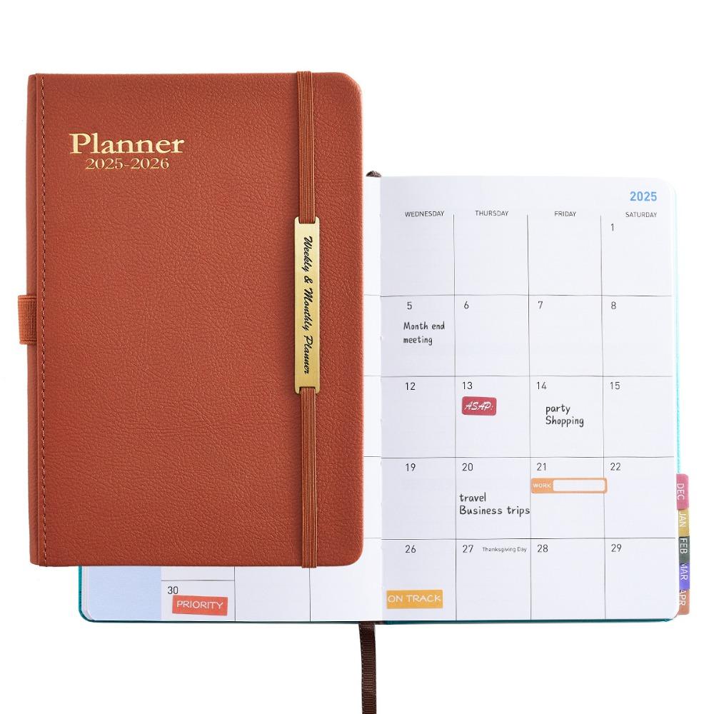 

Efficient 2025-2026 Planner With 2 Pieces Stickers Agenda Notebook Weekly & Monthly Planner Office