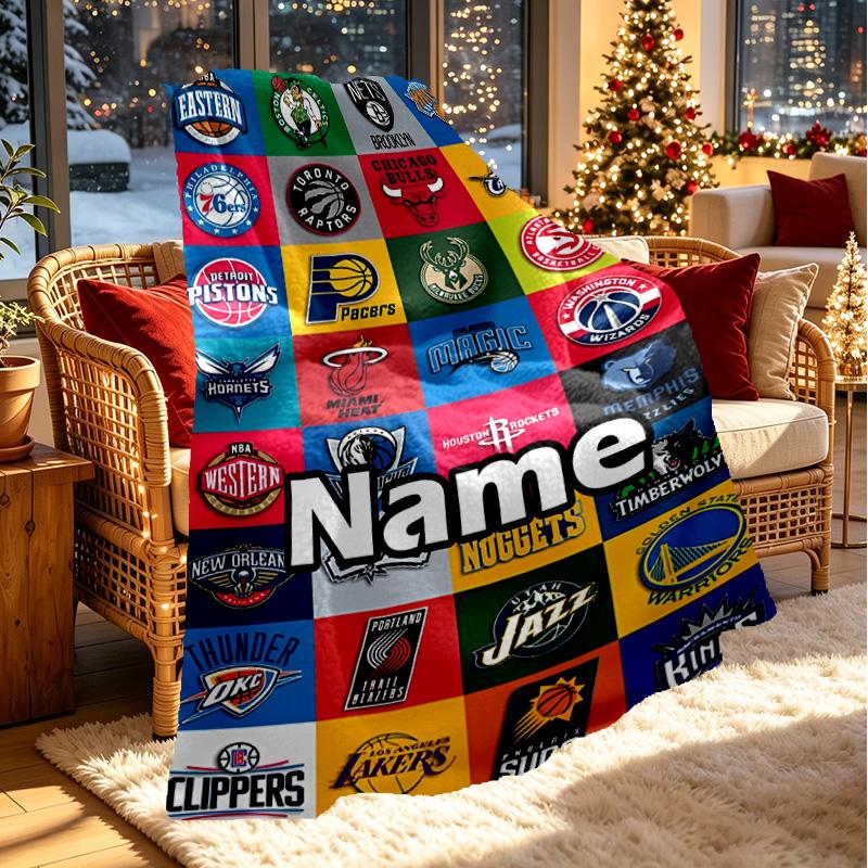 Custom Name Personalized basketball Print Blanket, Home Decor, Bedroom, Sofa, Camping, Couch, Gifts for Birthday Christmas