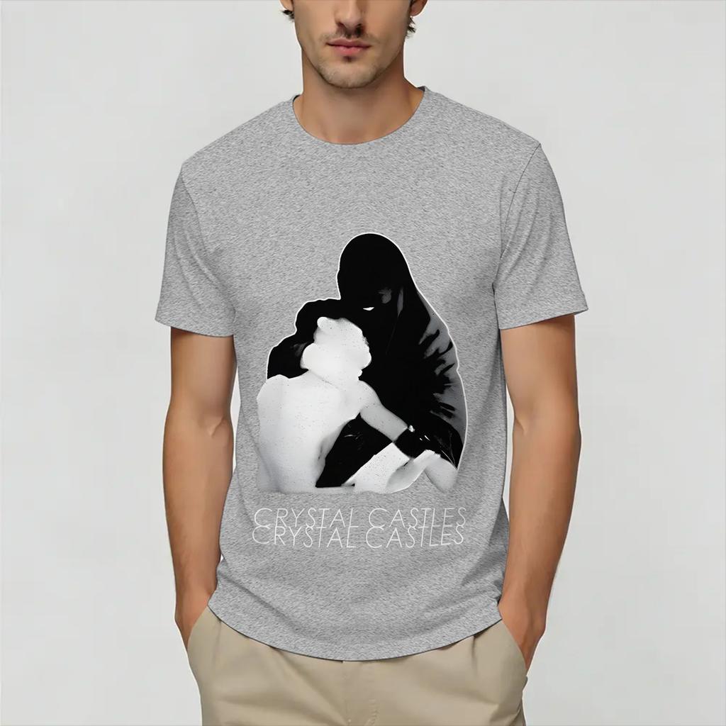 Crystal Castles Cotton TShirt For Unisex Summer Vintage T Shirts Crewneck Fashion Tees Big Size Printed Clothes