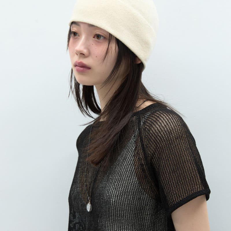 

NIEEH PLAIN KNIT BEANIE_3 COLORS IVORY