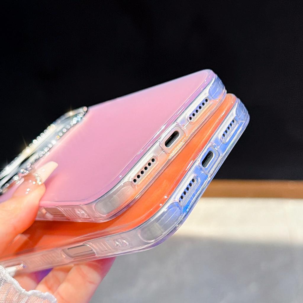Luxury Glitter Diamond Rhinestone Phone Case for IPhone 17 Air 18 Pro Max 17 16 15 14 13Pro 2 In 1 Shockproof Back Cover Caque