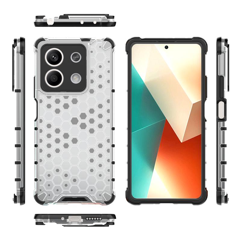 Shockproof Transparent Case For Redmi Note 13 5G Honeycomb Armor Case For Redmi Note 13 Case Cover For Redmi Note 13 Pro Plus 5G