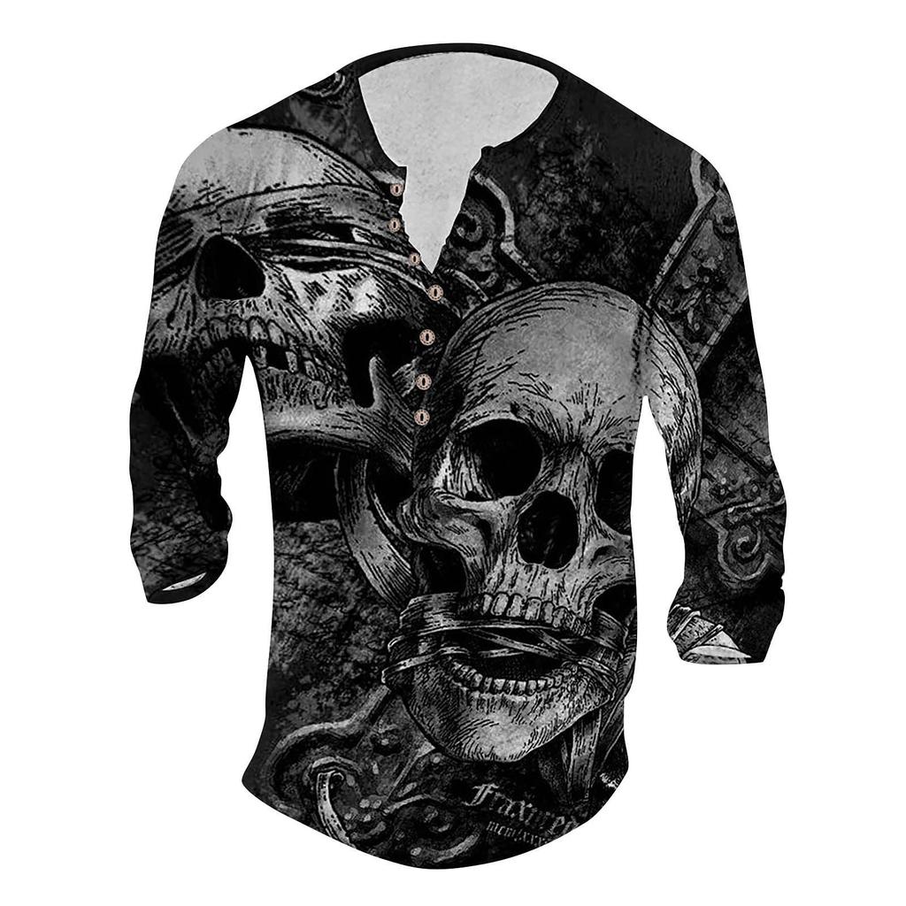 Men's Long Sleeve Graphic Printed Fashion T-Shirt Spring  Long Sleeve Printed Pullover