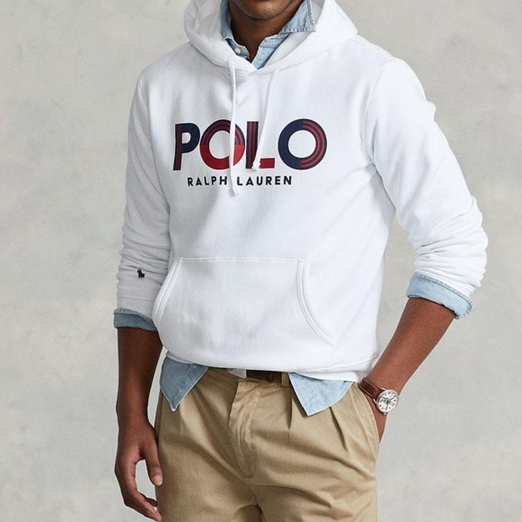 Polo Ralph Lauren Mikina s logem s kulatým výstřihem Pánské mikiny Bílá MNPOKNI16821937-100