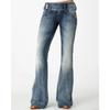 Jeans Bootcut Vita Media da Donna Pantaloni Svasati Vintage Denim Elasticizzato Lavato Pantaloni Lunghi con Bottoni Laterali