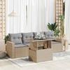 VidaXL Garden Lounge Set with Cushions 5 Pcs Beige Braided Resin 3326240