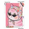 Diamond Painting DIY Kit Cute Pink Cat Wearing Sunglasses Design 5D Full Drill Rhinestone Art Canvas Relaxing Craft Home Wall Decor