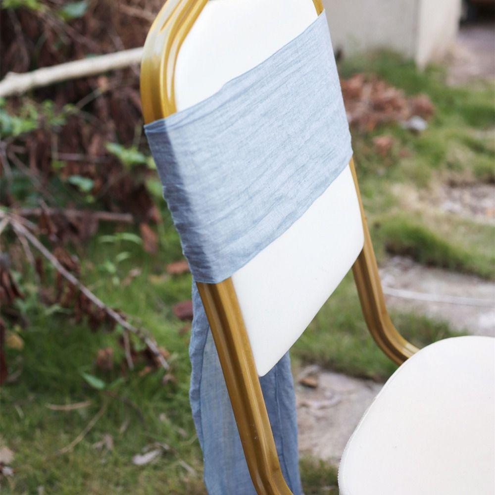 2Pcs Overlock Chair Decorative Bows Tulle Chair Ties Chair Sashes Cheesecloth  Banquet Events