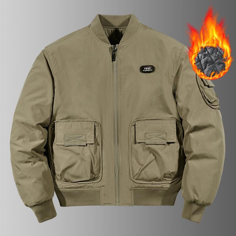 Tooling Cotton-padded Men's Spring and Autumn Thickened Winter Double-sided Jacket Sports Baseball Jersey Pilot Jacket