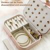 Portable Mini PU Leather Jewelry Box Velvet Lined Multi-Compartment Travel Jewelry Case Organizer for Rings Earrings Necklace Storage
