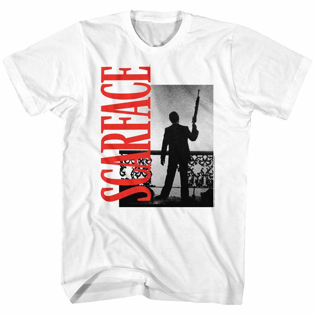 Scarface Red Logo White Adult T-Shirt Mens Womens Tees Top 4XL