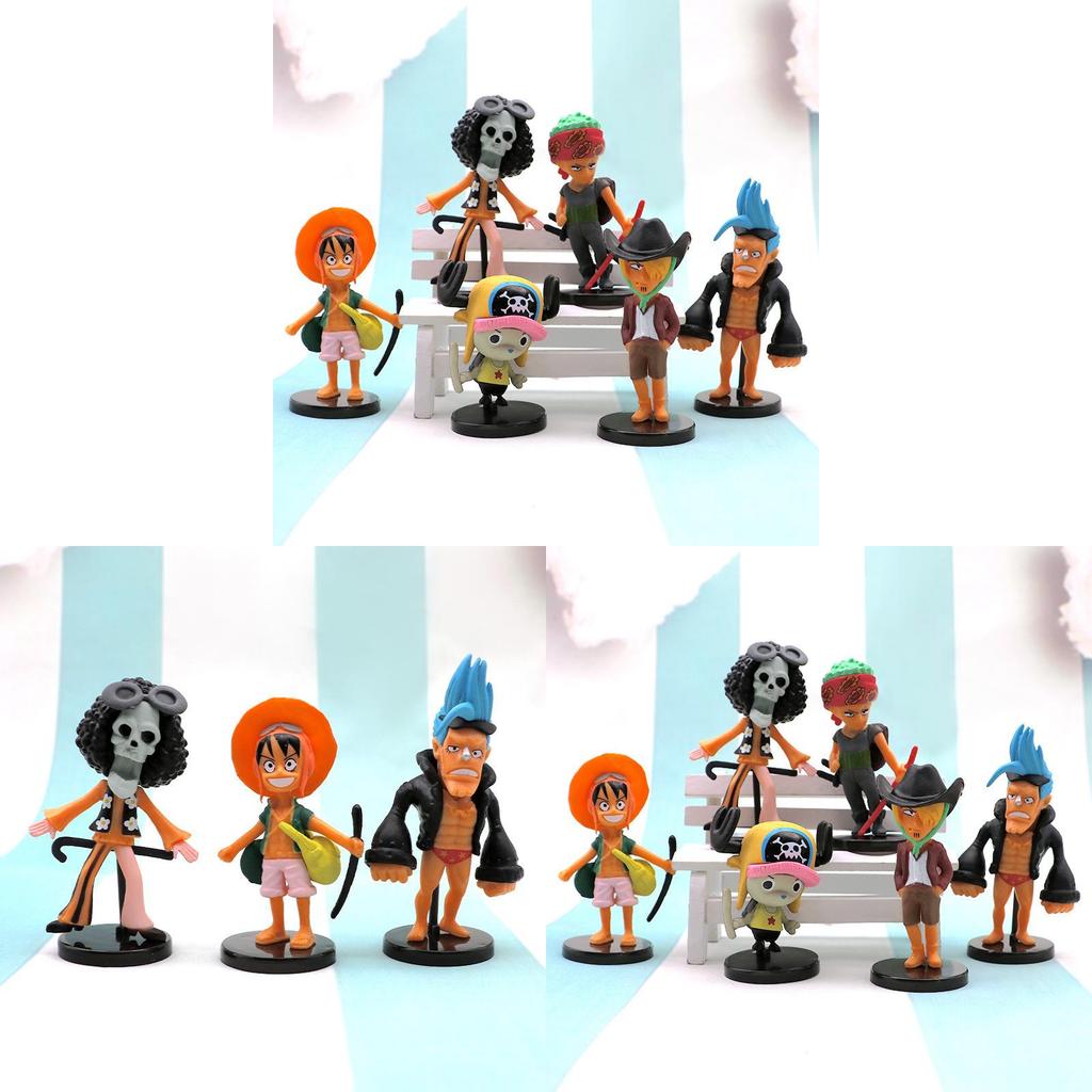 One Piece Pirate Figure Set Pvc Collectible Models With Base For Anime Fans
