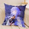 Ganyu Genshin Impact Cushion Cover Silky Short Plush Invisible Zipper Dustproof Sofa Pillow Case For Home Decor