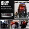 Led Motorcycle Brake Tail Light Amber Red Light Waterproof Universal Clear Lens
