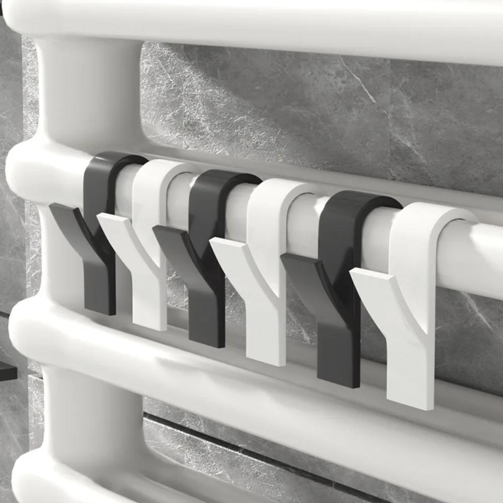 1PCS Bathroom Hanger Clips Heated Towel Radiator Rail Hook Holder Multi-Purpose Drying Rack Hook Towel Clothes Storage Racks