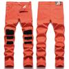 Nouveau Style Tendance Hip-hop Patchwork Décontracté Jeunesse Mode de Rue Personnalisé Mode Élastique Pantalon en Jean Pour Hommes 3352