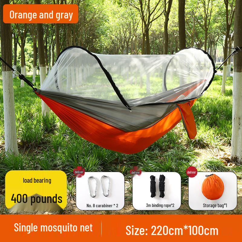 Quick Open Mosquito Net Hammock for Outdoor Camping - Single or Double Person, Anti-Rollover Design with Nisi Fabric.