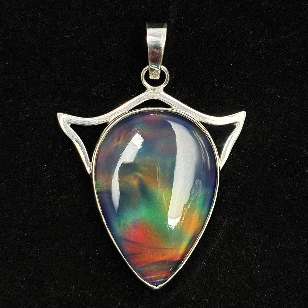 Natural Opal Pendant 38 ct Pear 925 Sterling Silver Gems October Birthstone for Gem Collections