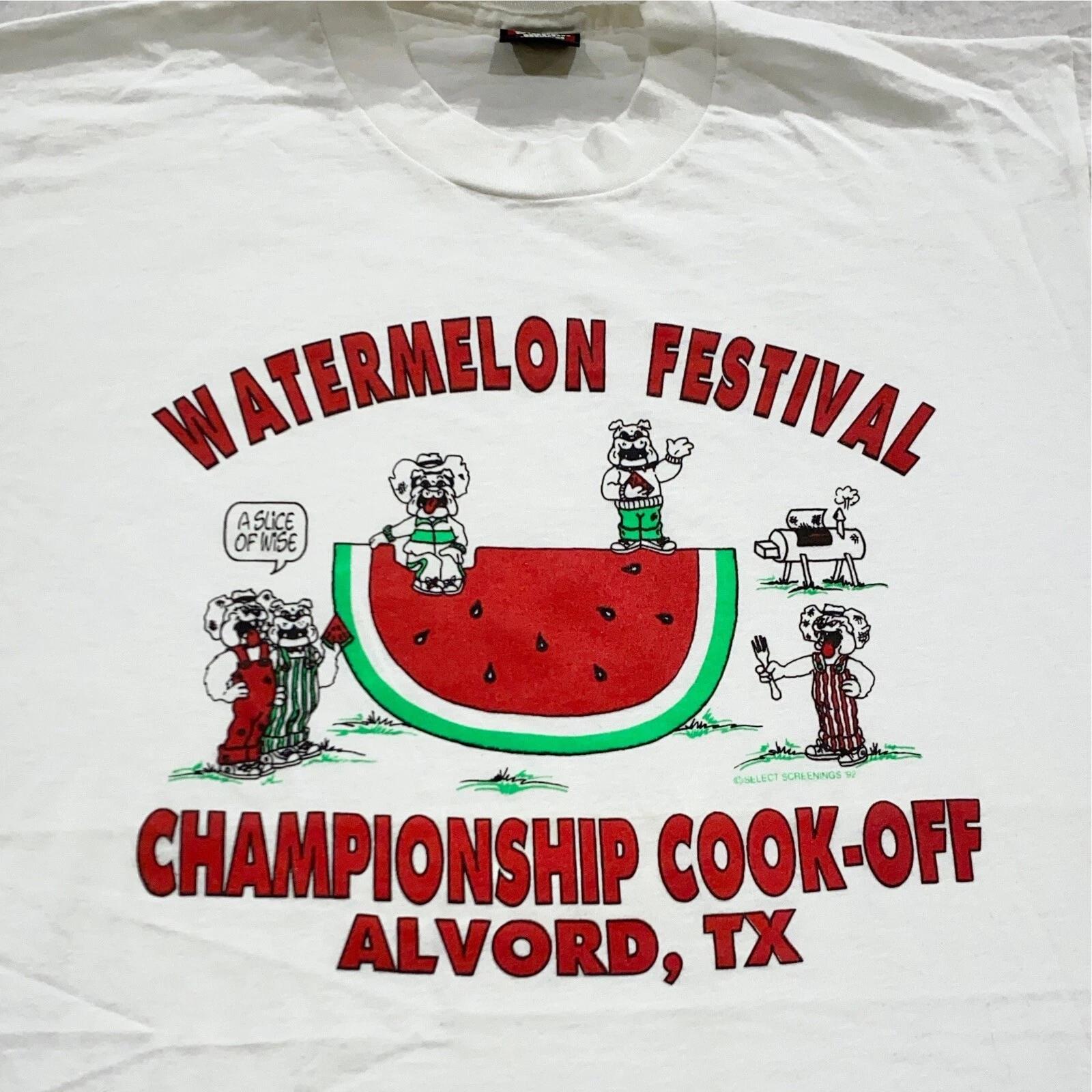 vintage 90s WATERMELON FESTIVAL CHAMPIONSHIP COOK-OFF ALVORD TEXAS T-Shirt LARGE M