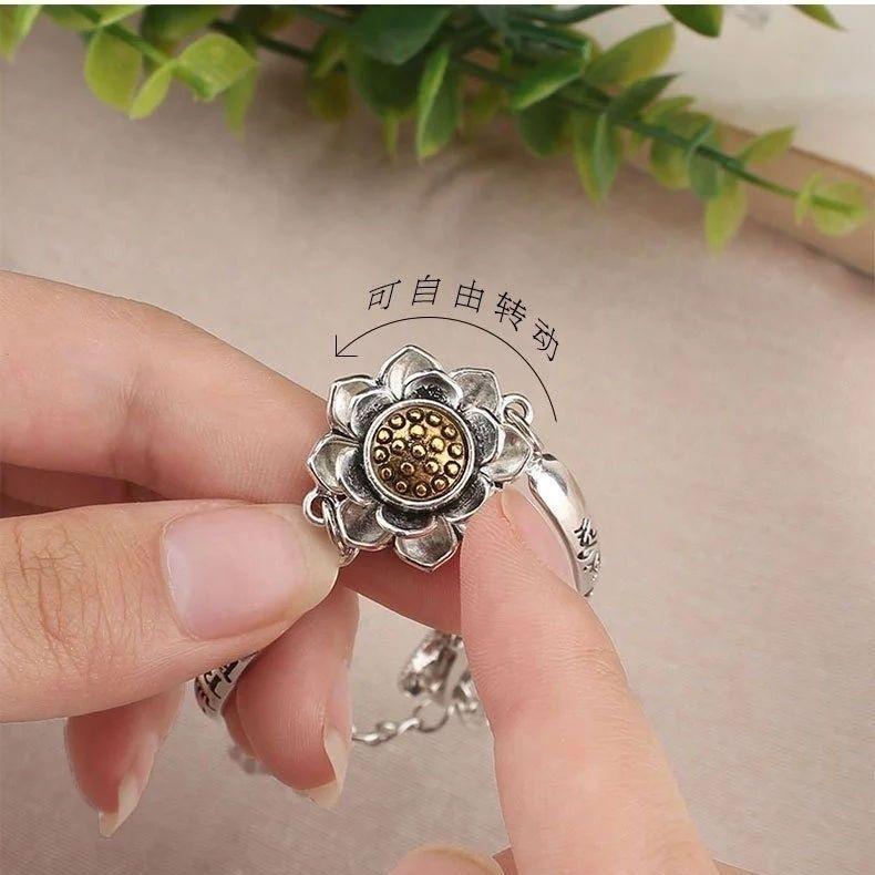 Ethnisch Drehendes Lotus Armband: Sechs-Zeichen-Mantra Modeschmuck für Damen
