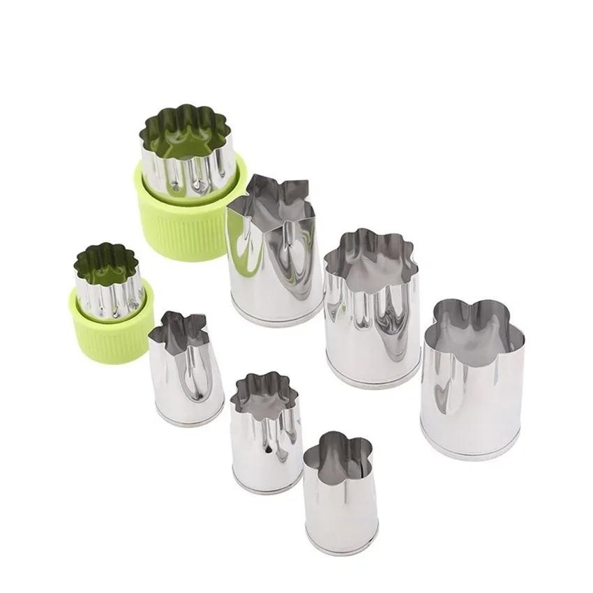 1Set Kitchen Portable Tools Stainless Steel Puzzle Fruit Vegetable Cutter Kitchen Mold Flower Shape Cooking Pastry Accessories