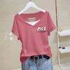 Korean Style Women's Cotton Short Sleeve T-Shirt - Versatile, Loose Fit, Slimming, Trendy for Summer 2025