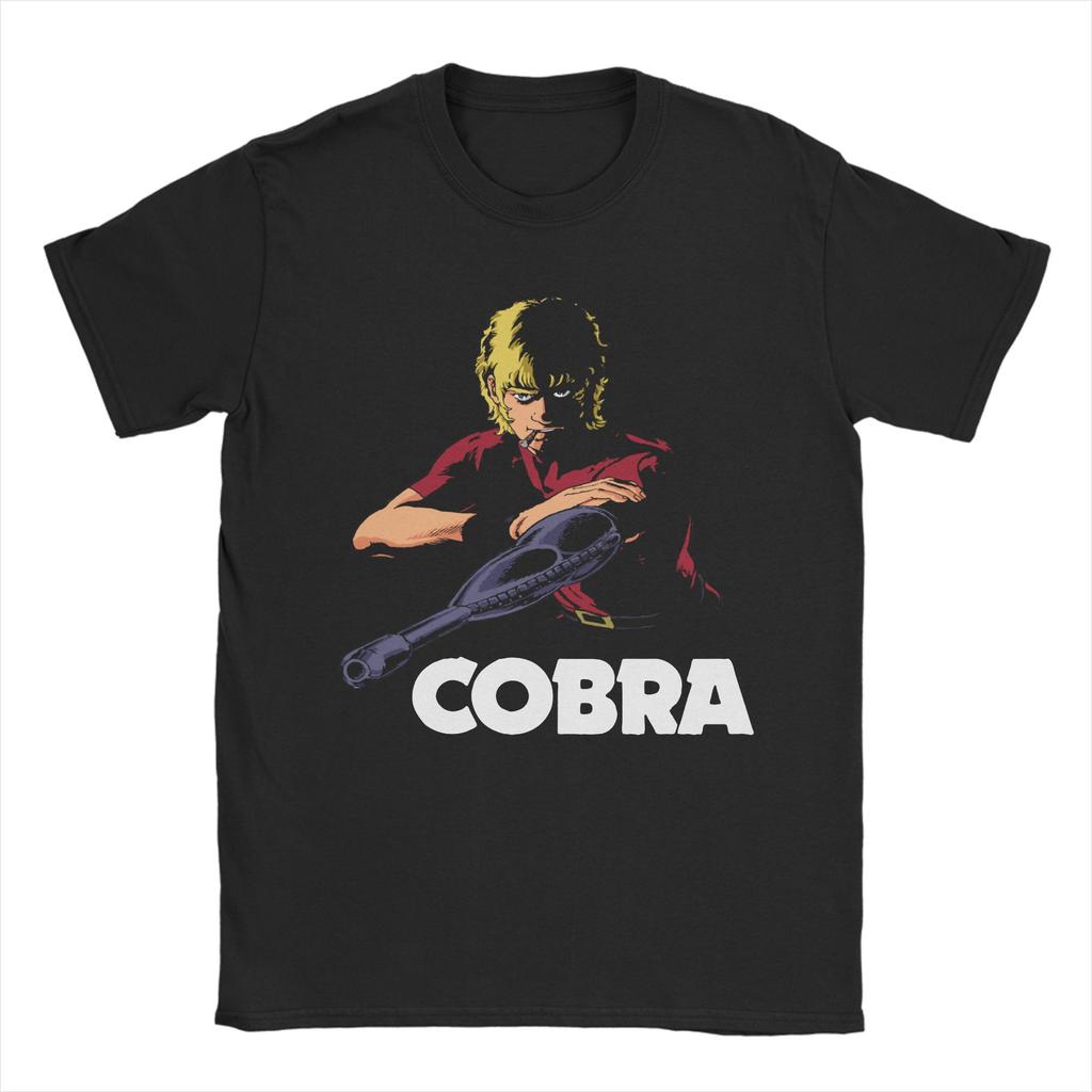 Space Adventure Cobra T Shirt Mens 100 Cotton Casual TShirts Round Neck Manga Anime Tee Shirt Short Sleeve Clothing Graphic