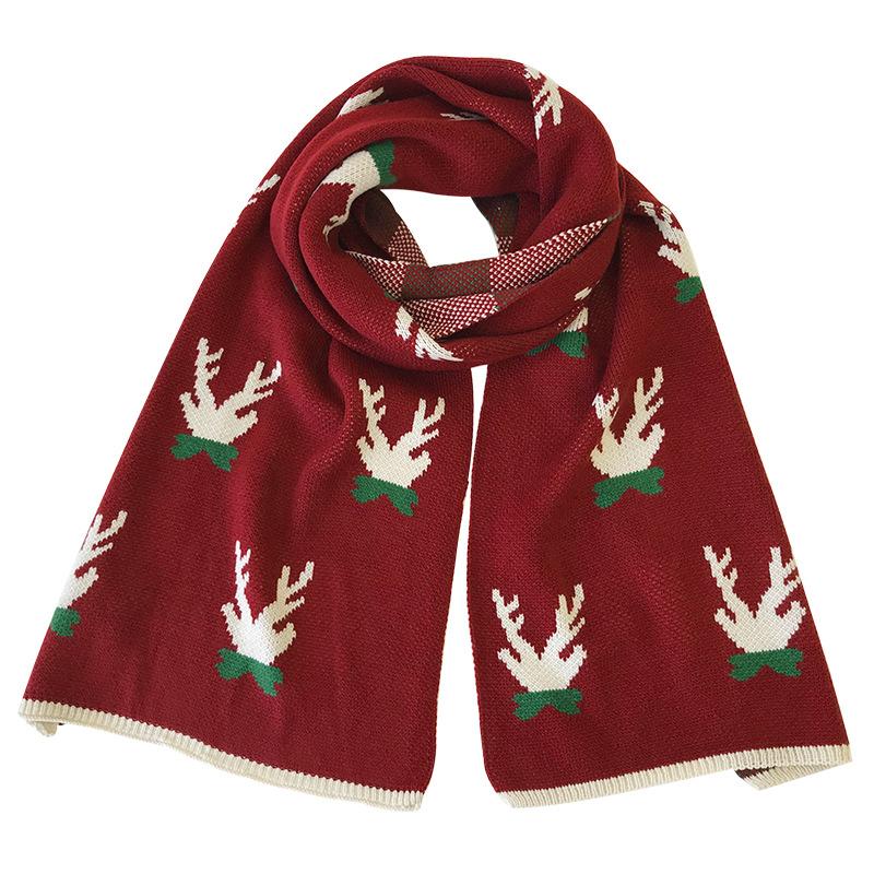Christmas Gift Japanese Knitted Wool Scarf Female Autumn and Winter Korean Version Student Long Style Thickened Versatile Scarf Tide