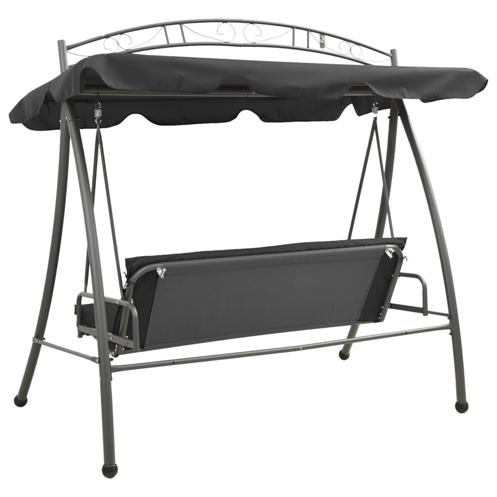 vidaXL Gartenschaukel mit Bettfunktion und Dach 198×120×205 cm Stahl