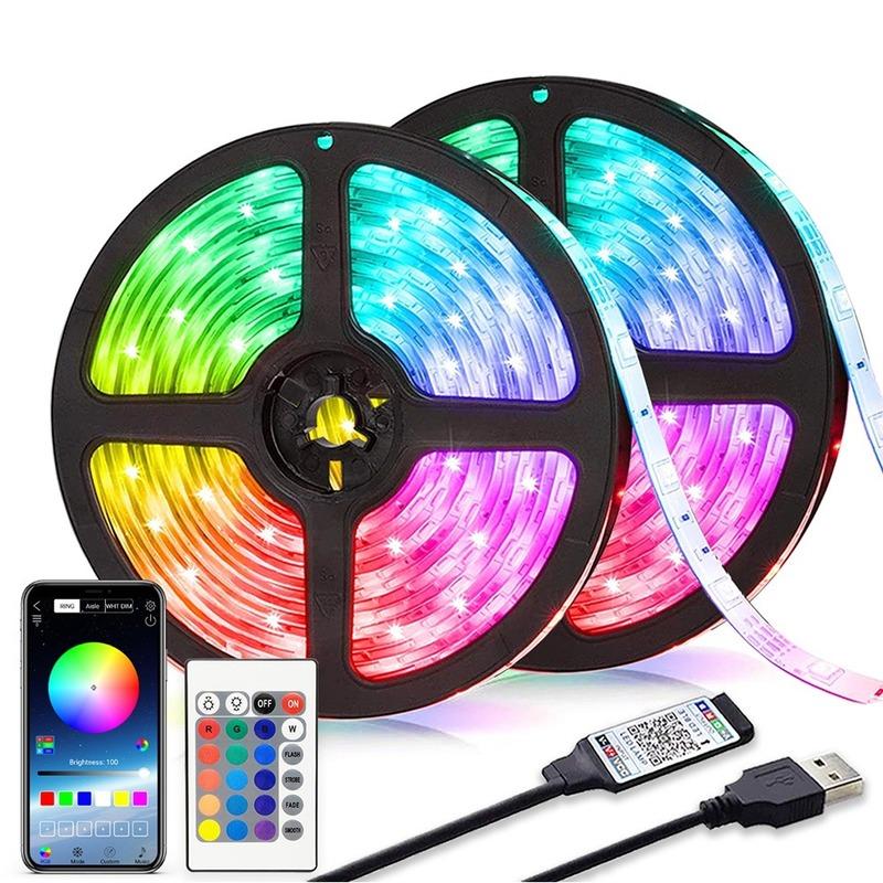 

Светодиодная лента Luces RGB 2835 Bluetooth Control 5 В USB Гибкая лента для лампы для фестиваля Fita Спальня Tira TV Подсветка Декор Luz 3 Key 1m разноцветный