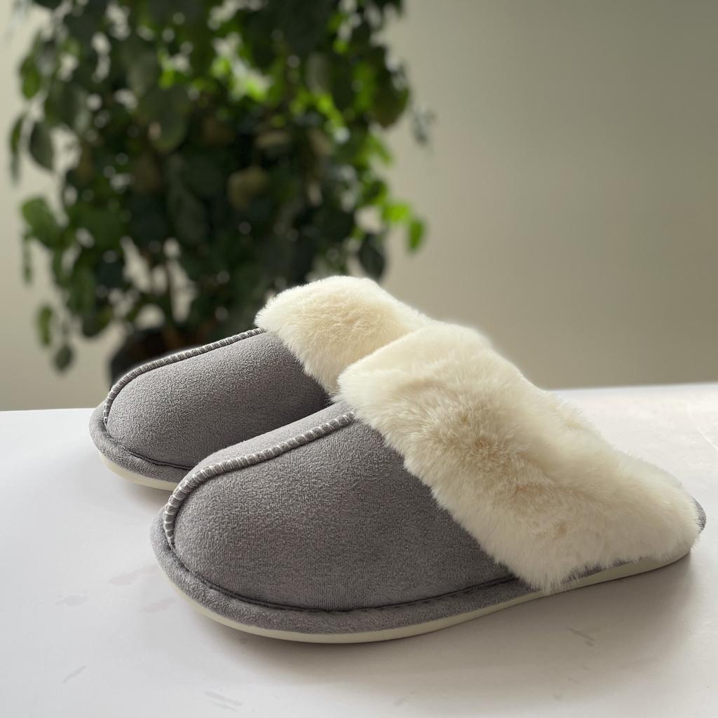 Fashion Fashion Retro Home Women Slippers Winter New Round Flat Shoes Simple Versatile Women Cotton Slippers Comfor Anti Slip Women Shoe