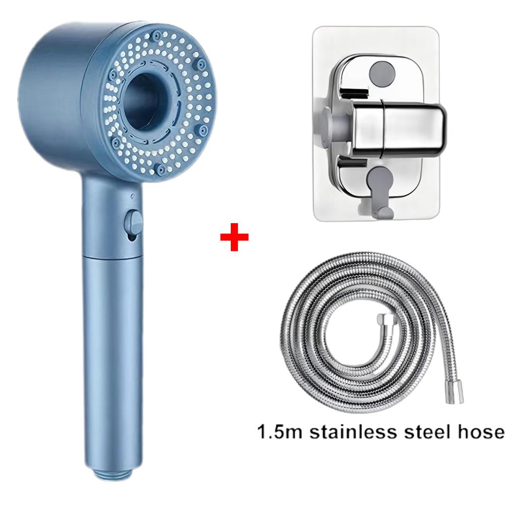 5 Modes One Key Stop Water-saving Shower Head Handheld Large Flow High-pressure Shower Nozzle with Filter Bathroom Showerhead
