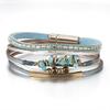 Women's Leather Bracelet with a Turquoise Stone