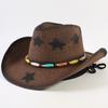 Popular Western Cowboy Straw Hat Men's and Women's Fashion Shade Straw Hat Classic Outdoor Western Cowboy Hat
