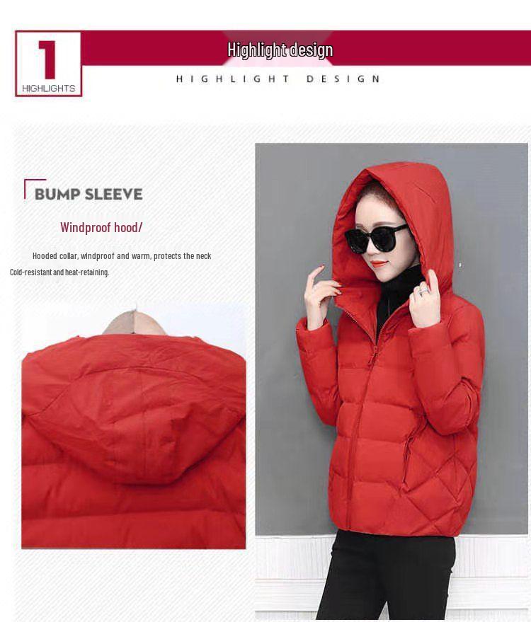 2025 Women's Short Korean Style Hooded Cotton Jacket - Winter Fashion Padded Outerwear