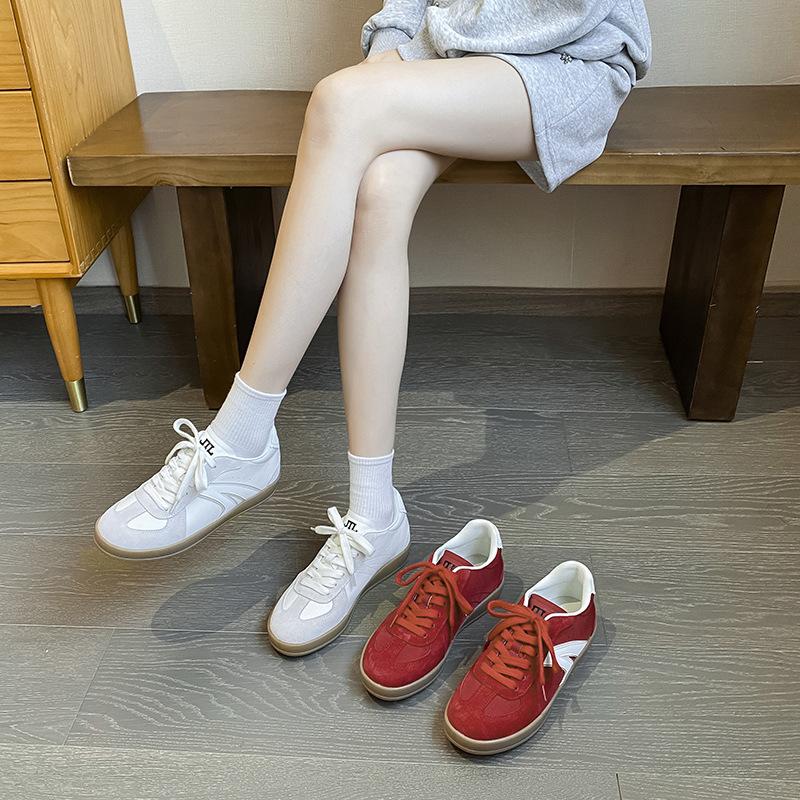 Spring new first-layer leather casual shoes breathable soft bottom soft surface leather women's shoes trendy sports wind shoes