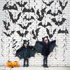 30 Pcs Halloween Hanging Swirl Decoration Sparkly Black Bat Hanging Streamers Ceiling Spirals Ornament for Home Room Bathroom Decor