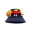 Breathable Sunscreen Basin Cap Adjustable Cartoon Sunshade Hat Cute Hamburger Fisherman Hat  Women