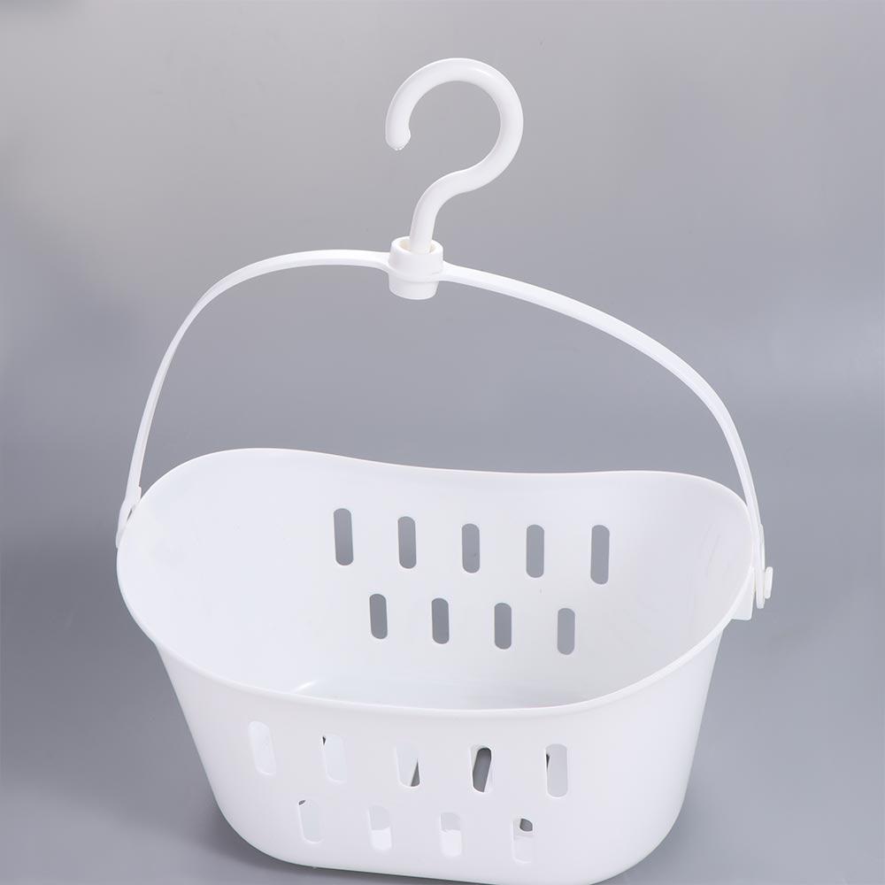 White Shower Storage Basket Hangable Sundries Hanging Basket Portable Sink Holder  Kitchen