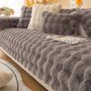 Rabbit Plush Large Sofa Anti Slip Cover Cloth Thick Winter Sofa Slipcover Protector Cover Sofa Cushion Anti Cat Scratch Universal Cover Blanket